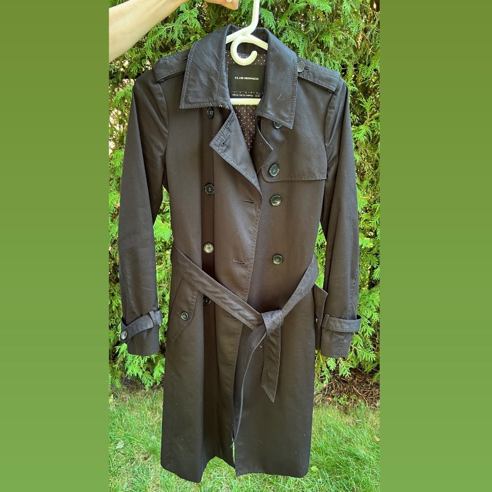 Club Monaco Black Trench Coat - M